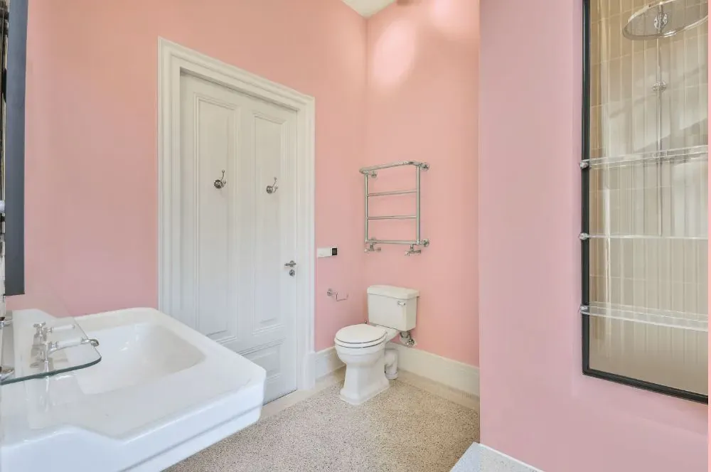 Benjamin Moore Pink Sea Shell bathroom