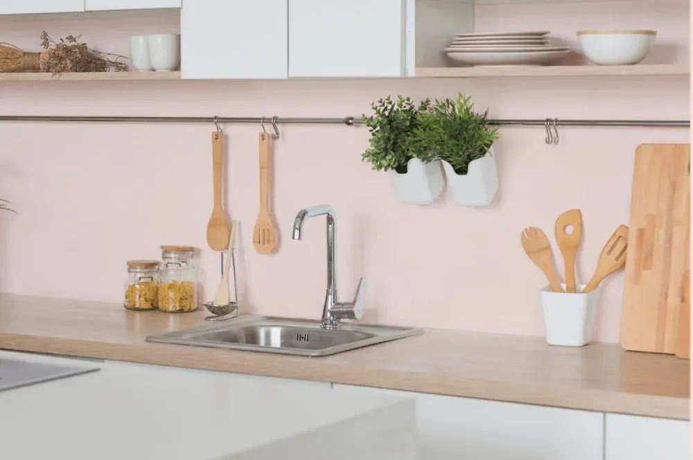 Benjamin Moore Pink Swirl kitchen backsplash