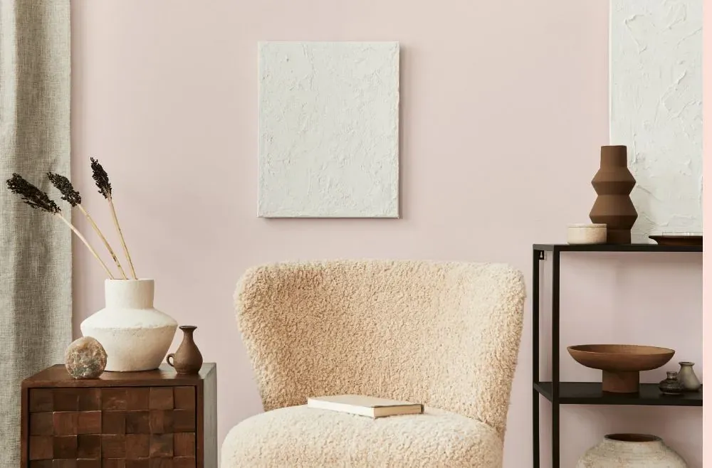 Benjamin Moore Pink Swirl living room interior