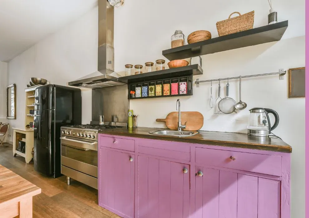 Benjamin Moore Pink Taffy kitchen cabinets