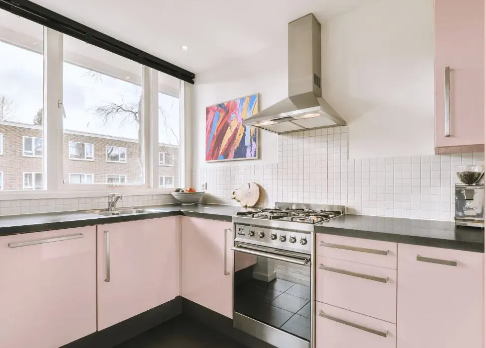 Benjamin Moore Playful Pink kitchen cabinets
