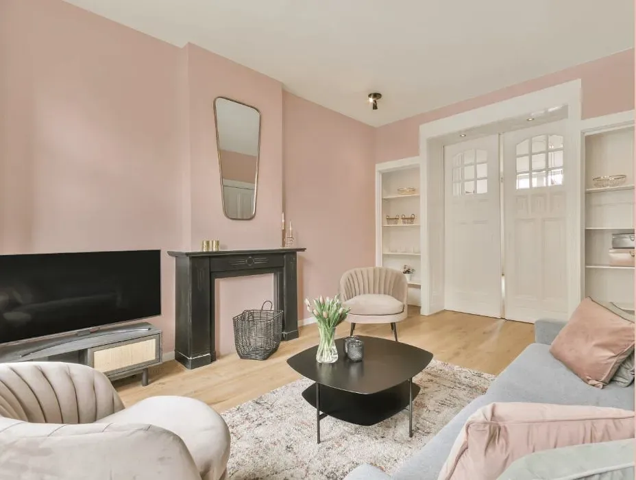 Benjamin Moore Pleasant Pink victorian house interior