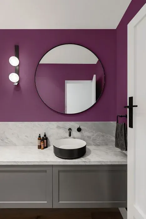 Benjamin Moore Plum Perfect minimalist bathroom