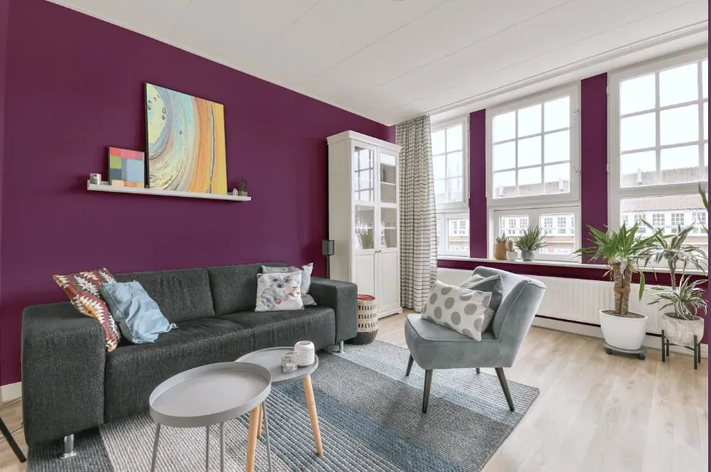 Benjamin Moore Plum Perfect living room walls