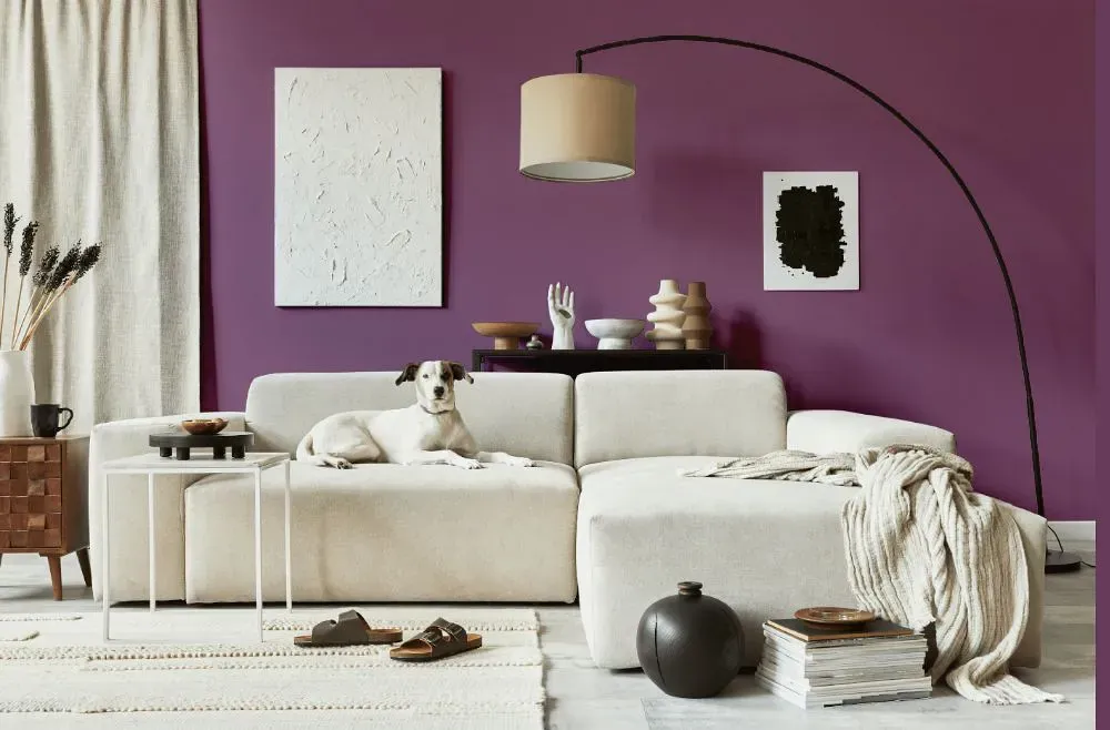 Benjamin Moore Plum Perfect cozy living room