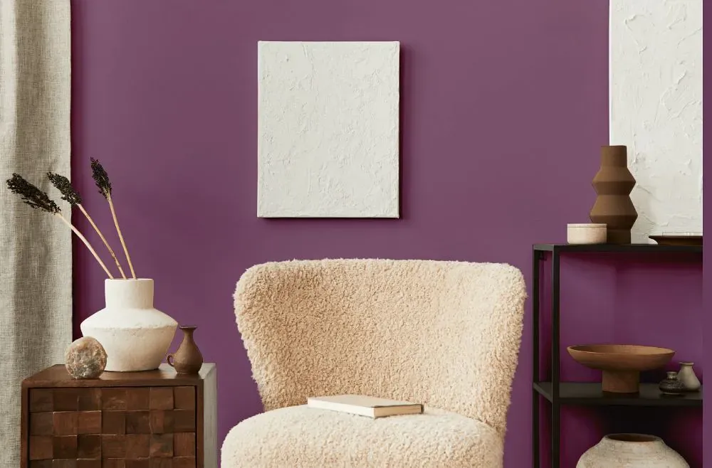 Benjamin Moore Plum Perfect living room interior