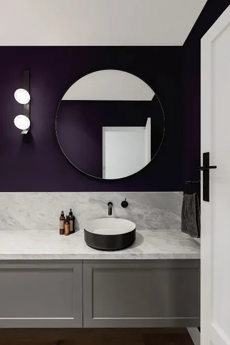 Benjamin Moore Plum Royale minimalist bathroom