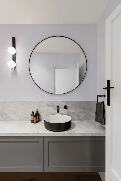 Benjamin Moore Polar White minimalist bathroom