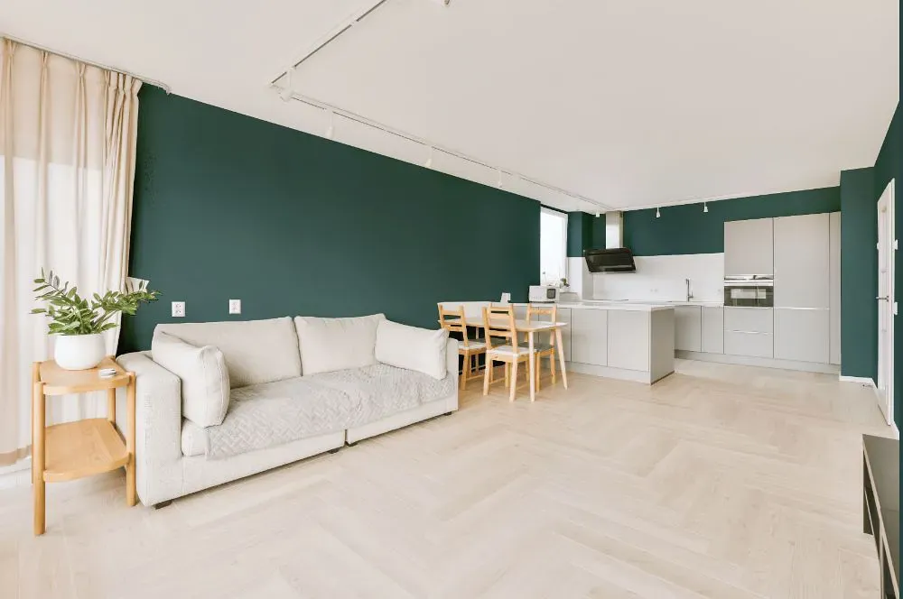 Benjamin Moore Polished Slate living room interior