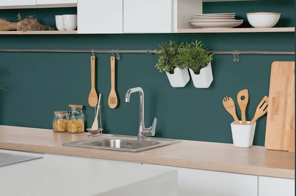 Benjamin Moore Polished Slate kitchen backsplash