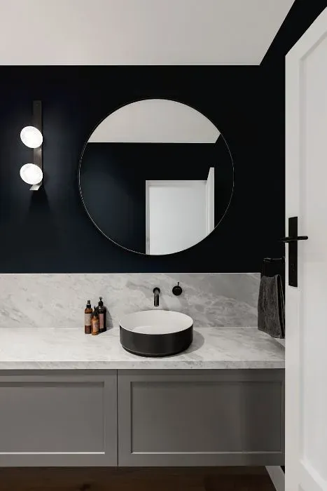 Benjamin Moore Polo Blue minimalist bathroom