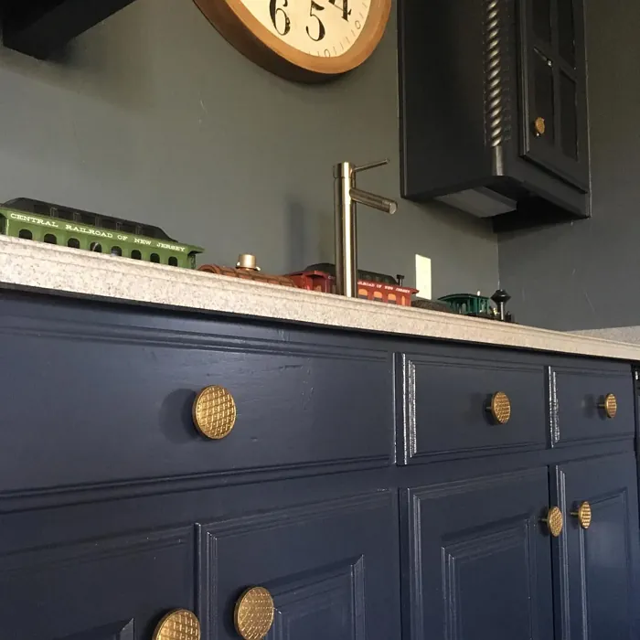 Benjamin Moore Polo Blue kitchen cabinets color