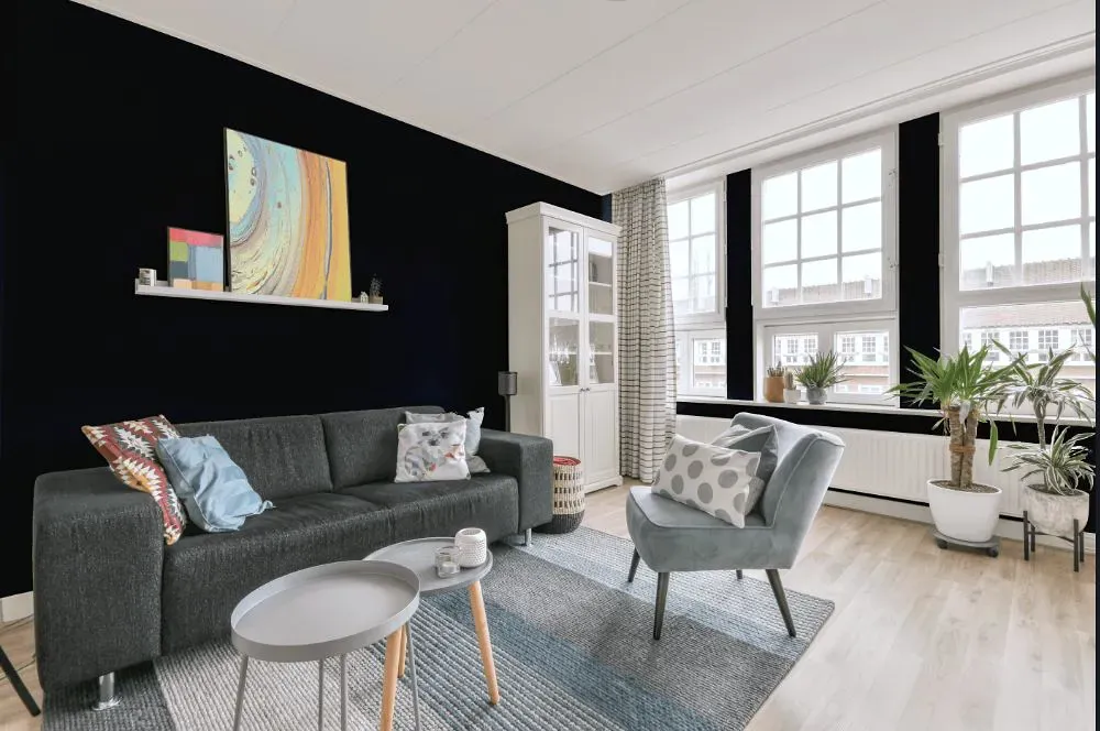 Benjamin Moore Polo Blue living room walls