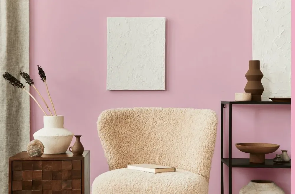 Benjamin Moore Posy Pink living room interior