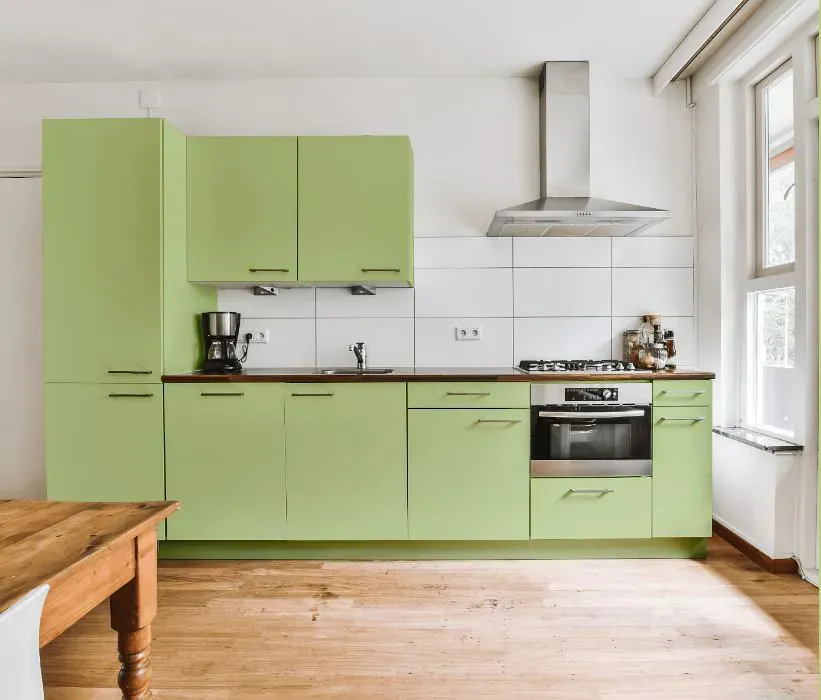 Benjamin Moore Potpourri Green kitchen cabinets