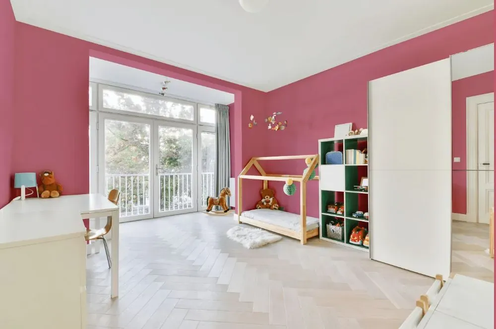 Benjamin Moore Precious Pink kidsroom interior, children's room