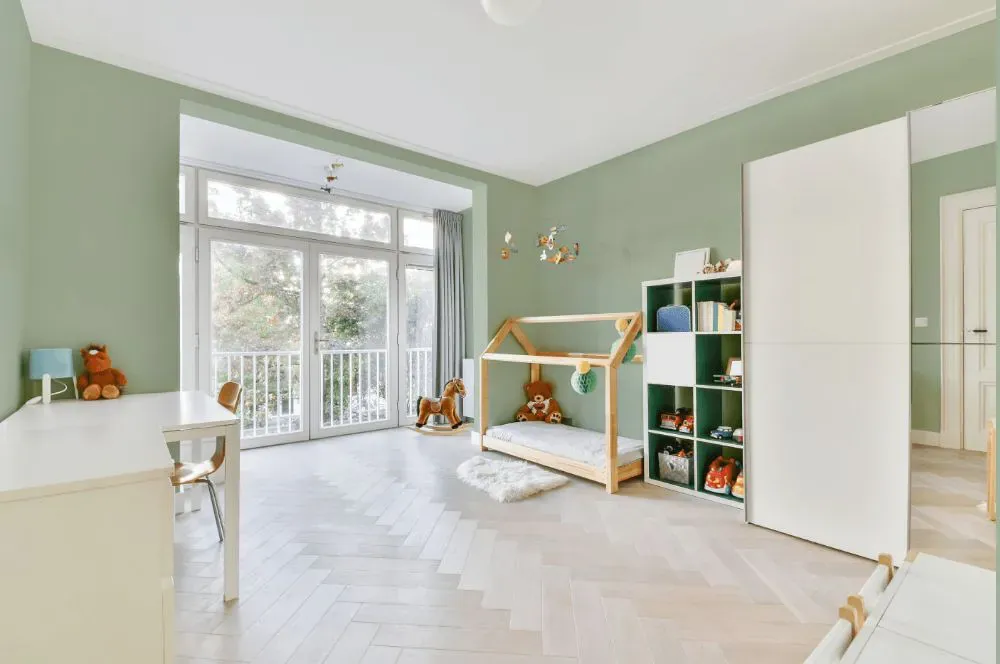 Benjamin Moore Prescott Green kidsroom interior, children's room