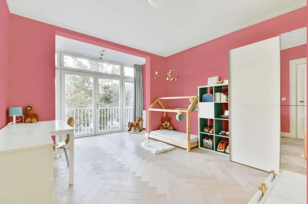Benjamin Moore Pretty in Pink kidsroom interior, children's room