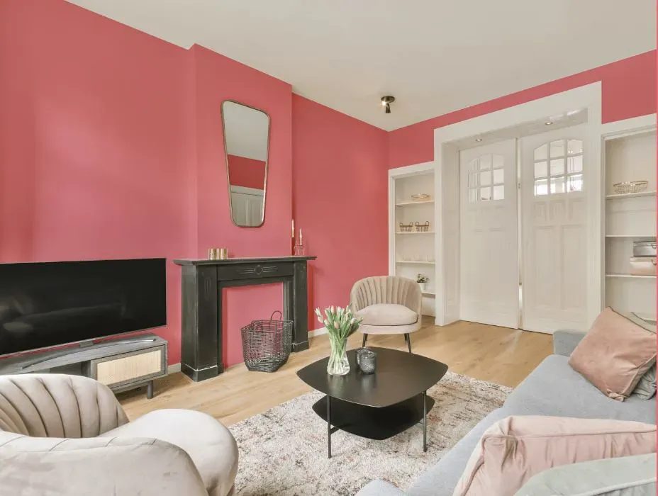 Benjamin Moore Pretty in Pink victorian house interior