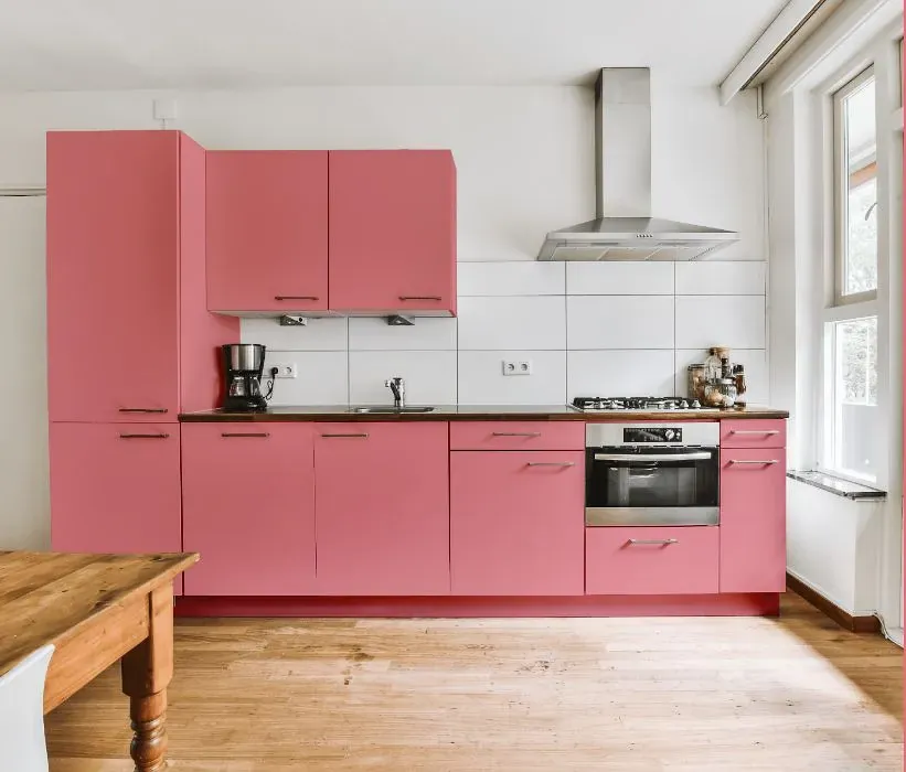Benjamin Moore Pretty in Pink kitchen cabinets