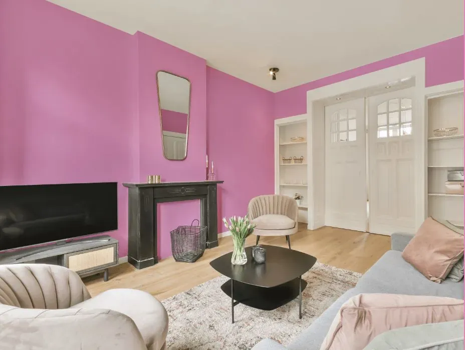 Benjamin Moore Pretty Pink victorian house interior