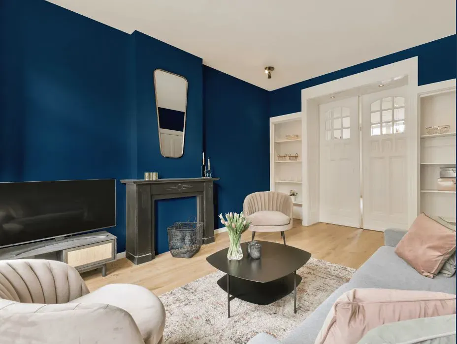 Benjamin Moore Prussian Blue victorian house interior