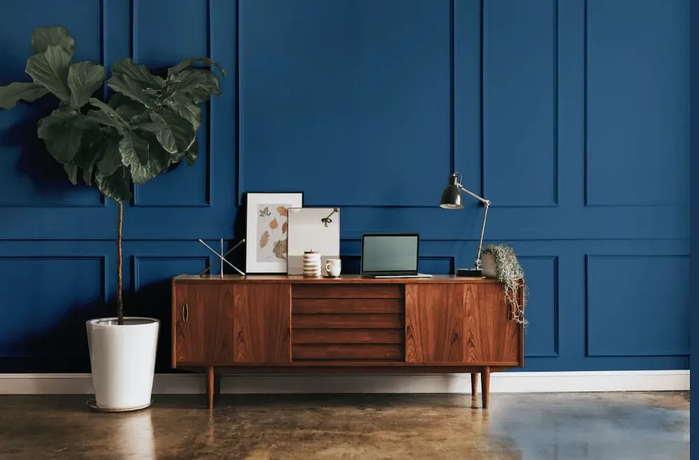 Benjamin Moore Prussian Blue modern interior