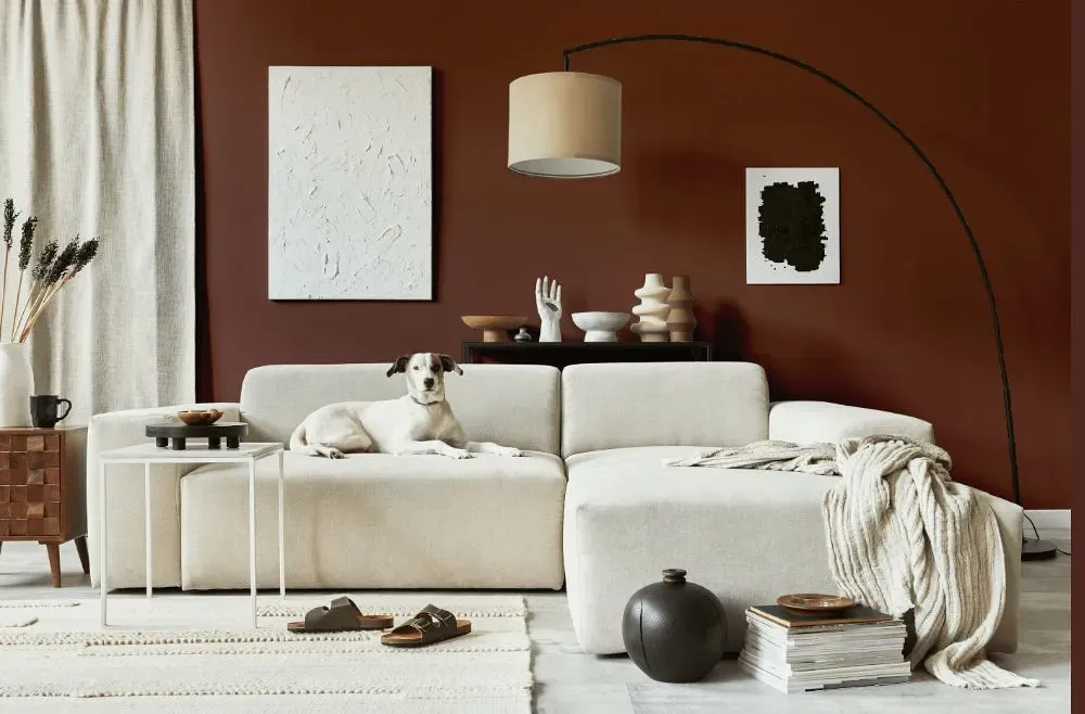 Benjamin Moore Pumpernickel cozy living room