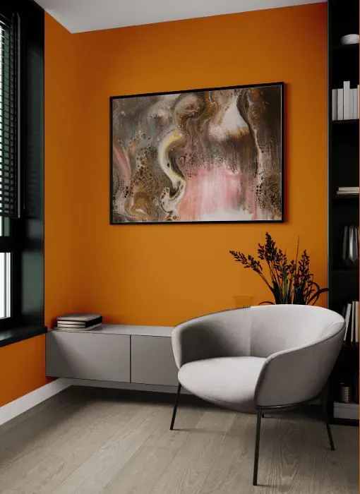 Benjamin Moore Pumpkin Blush living room