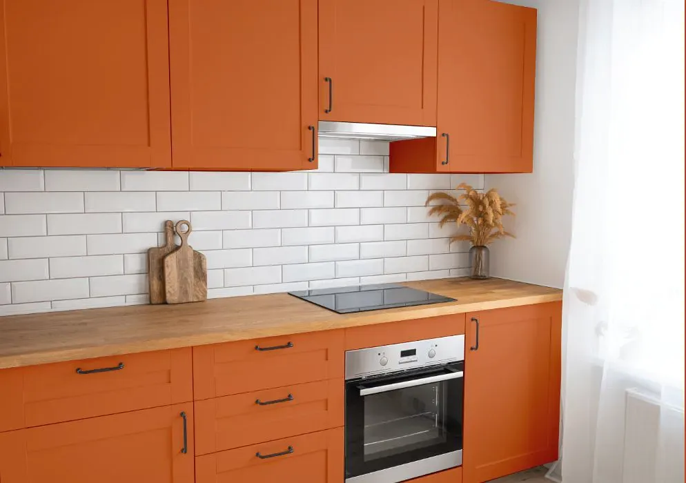 Benjamin Moore Pumpkin Cream kitchen cabinets