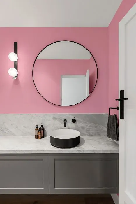 Benjamin Moore Pure Pink minimalist bathroom