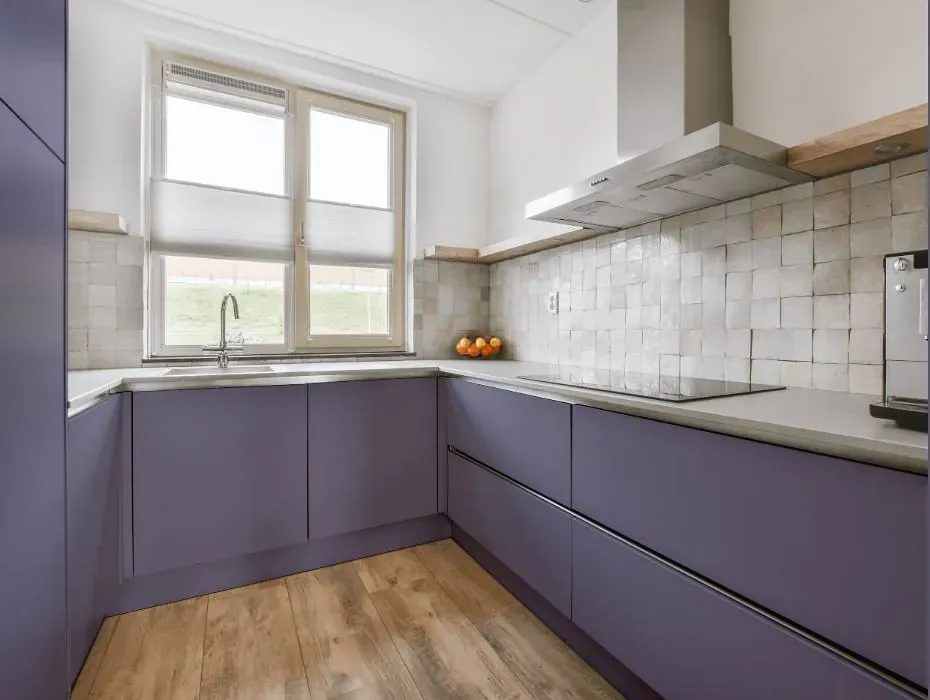 Benjamin Moore Purple Haze small kitchen cabinets