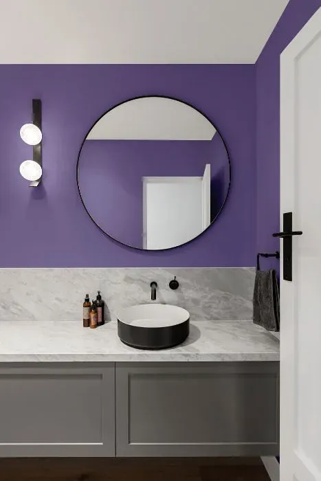 Benjamin Moore Purple Heart minimalist bathroom