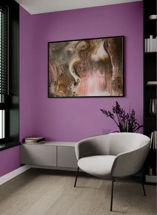 Benjamin Moore Purple Hyacinth living room