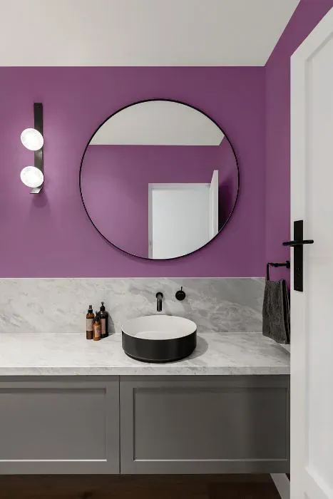 Benjamin Moore Purple Hyacinth minimalist bathroom