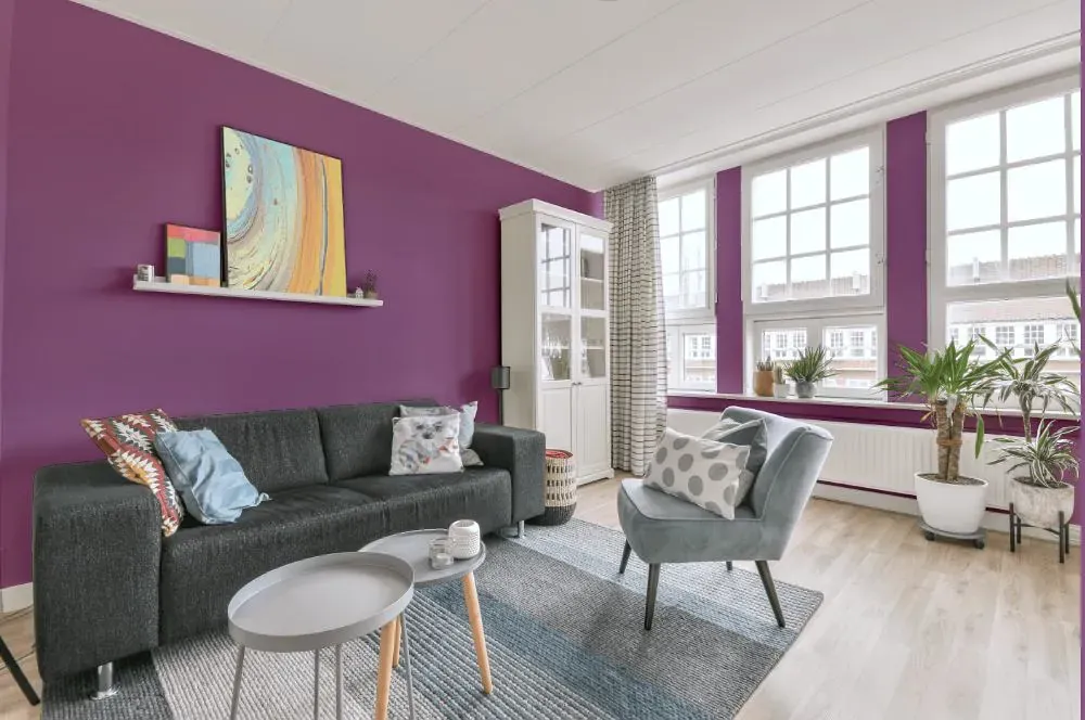 Benjamin Moore Purple Hyacinth living room walls