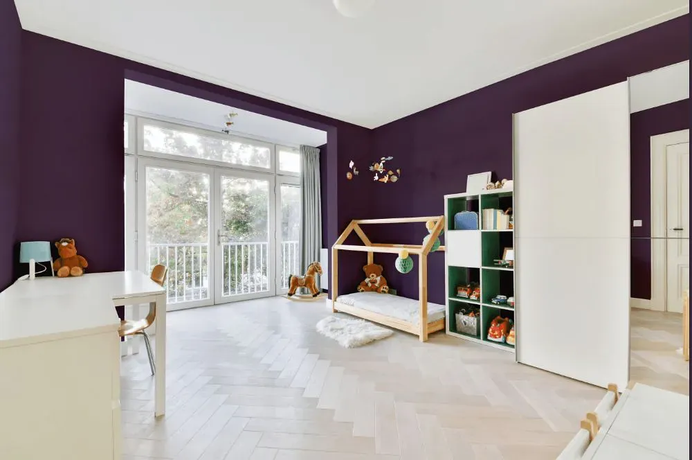 Benjamin Moore Purple Lotus kidsroom interior, children's room