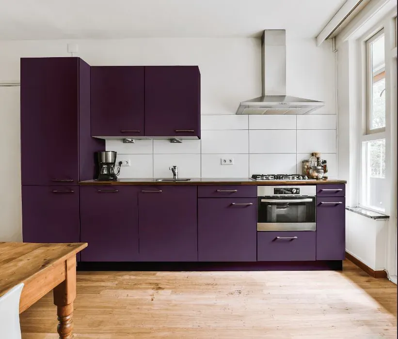 Benjamin Moore Purple Lotus kitchen cabinets