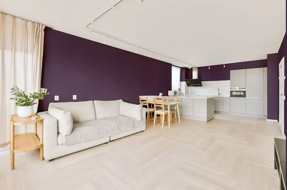 Benjamin Moore Purple Lotus living room interior