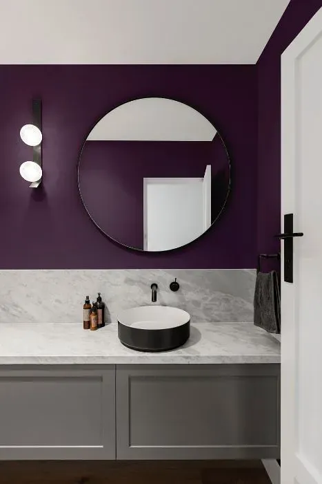 Benjamin Moore Purple Lotus minimalist bathroom