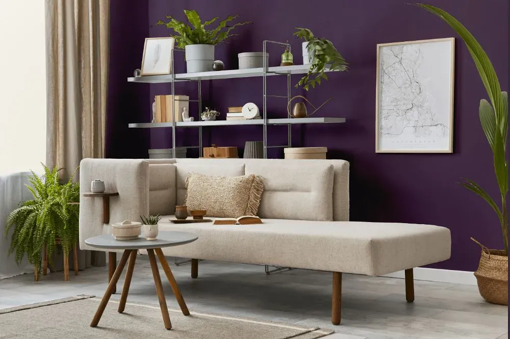 Benjamin Moore Purple Lotus living room