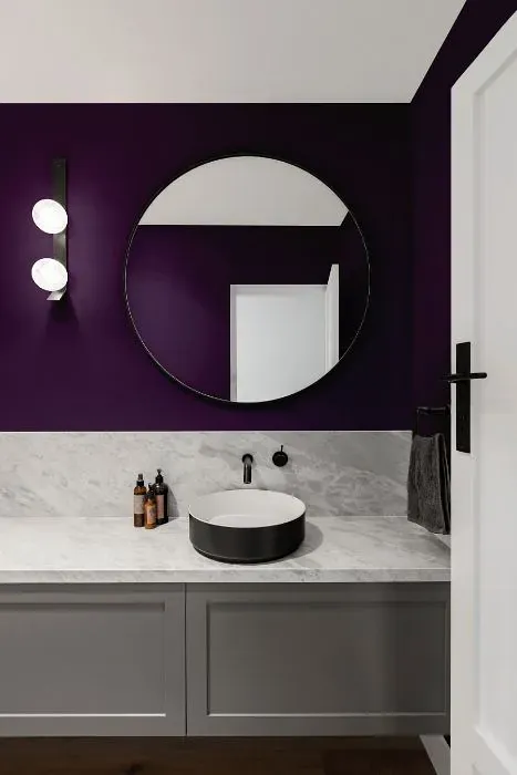 Benjamin Moore Purplicious minimalist bathroom
