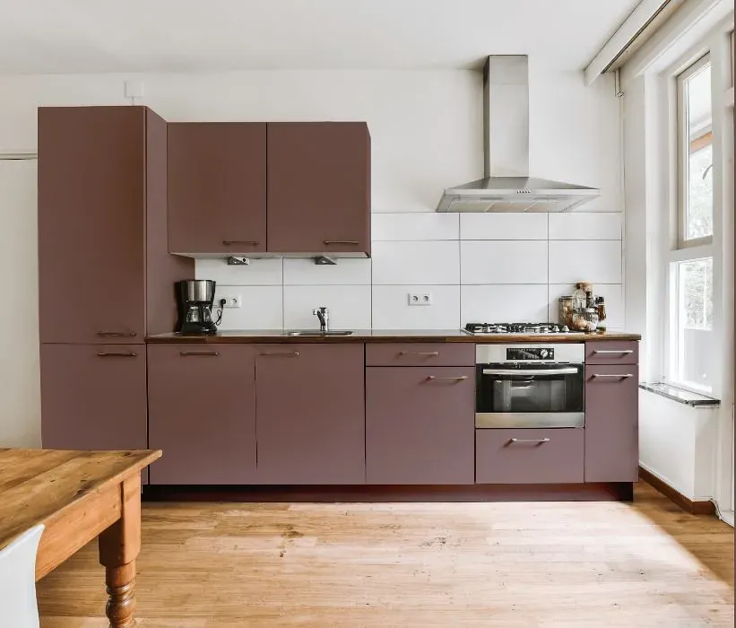 Benjamin Moore Quietly Violet kitchen cabinets
