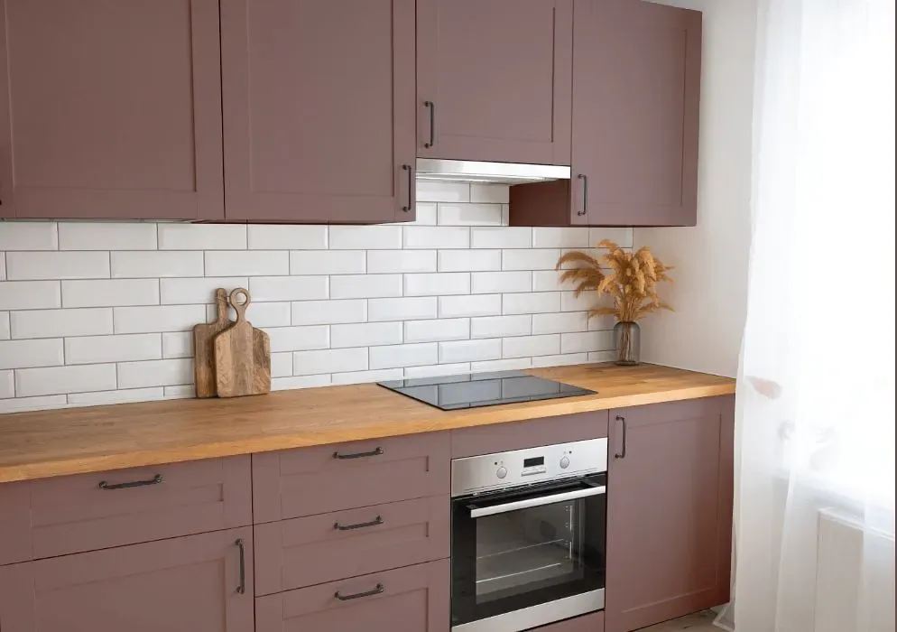 Benjamin Moore Quietly Violet kitchen cabinets