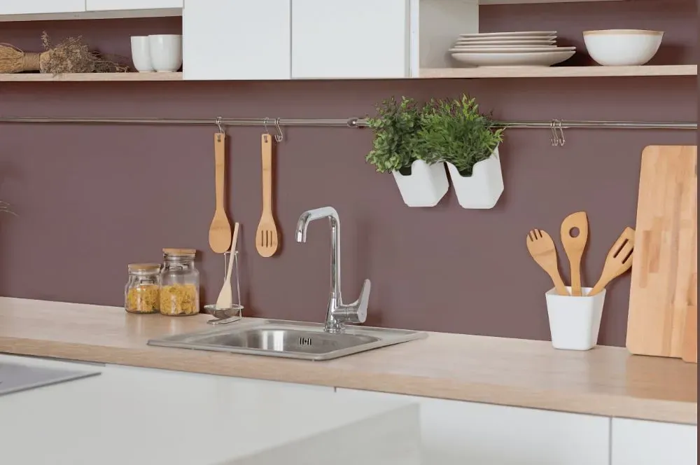 Benjamin Moore Quietly Violet kitchen backsplash