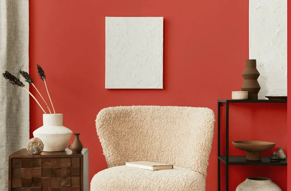 Benjamin Moore Raspberry Blush living room interior