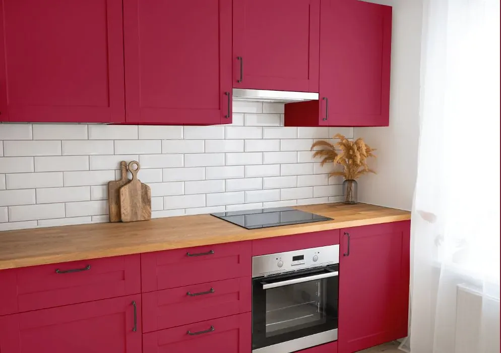 Benjamin Moore Raspberry Glaze kitchen cabinets