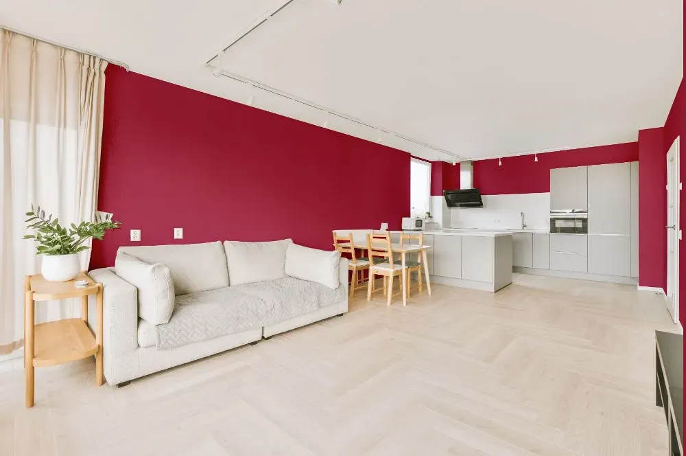 Benjamin Moore Raspberry Glaze living room interior