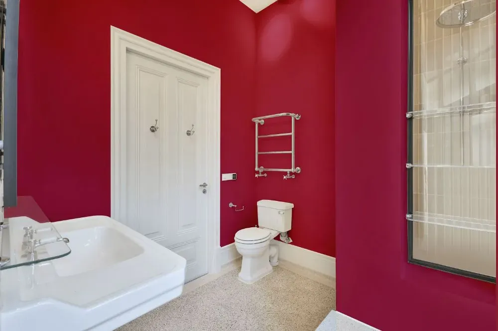 Benjamin Moore Raspberry Glaze bathroom