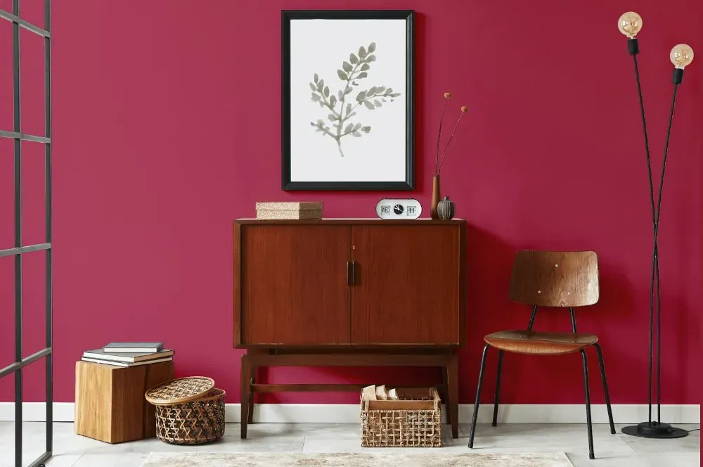 Benjamin Moore Raspberry Glaze japandi interior